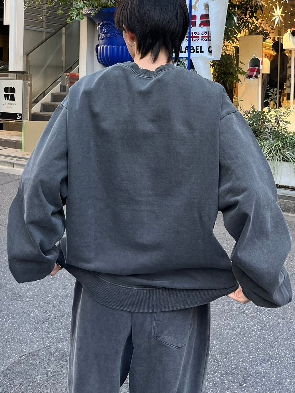 受注制【Chikashitsu +】stitch design sweat (3color)