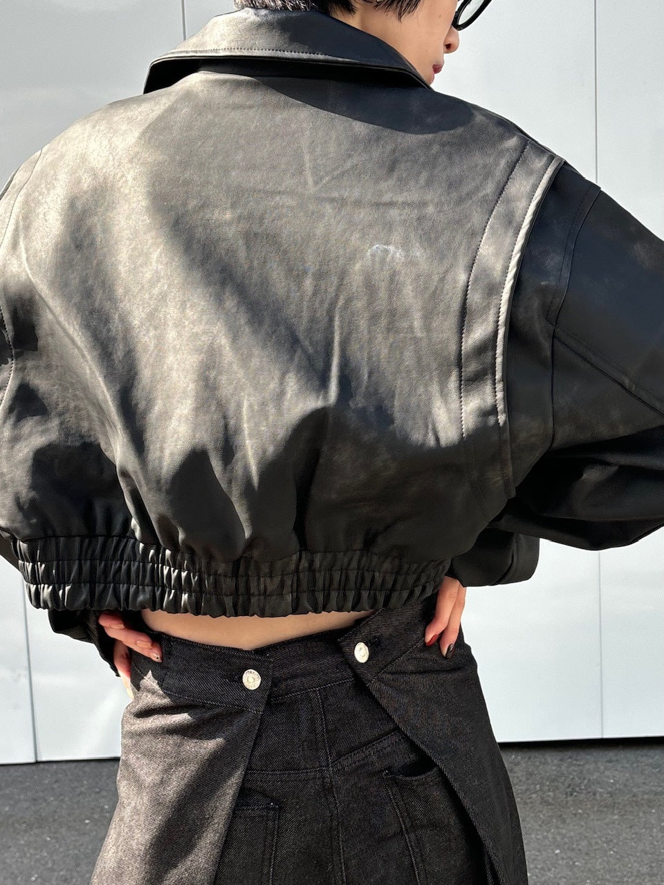 受注制【oaks】fake leather jacket (2color) / 【オークス】フェイクレザージャケット