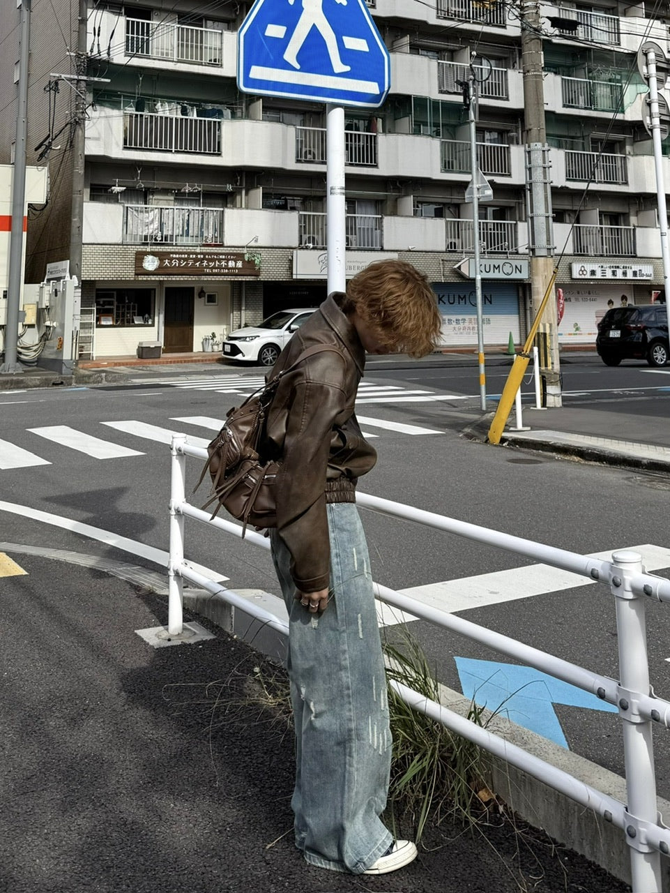 国際配送【RENOL】damage denim wide pants