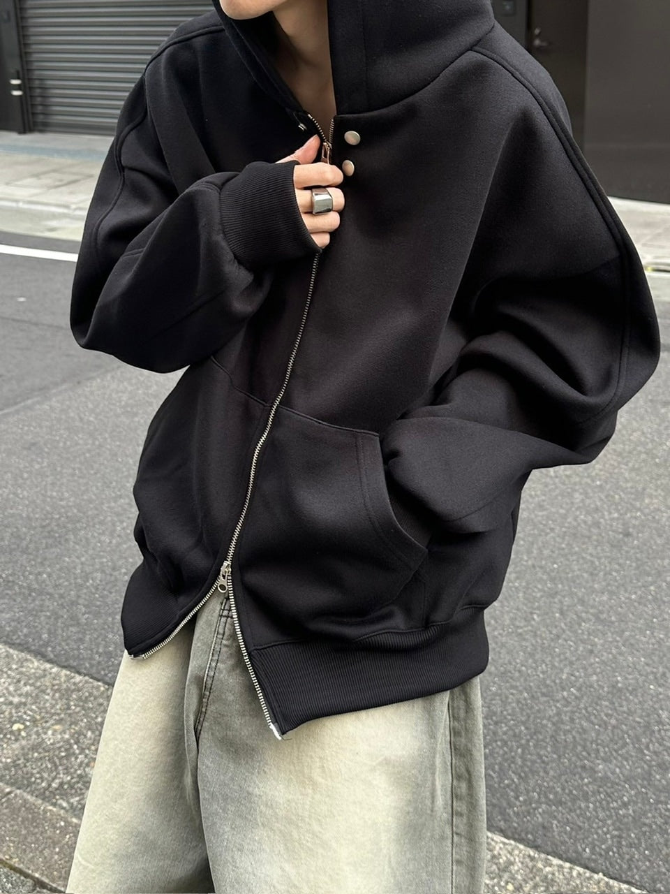 受注制【youll】double zip hoodie (2color)