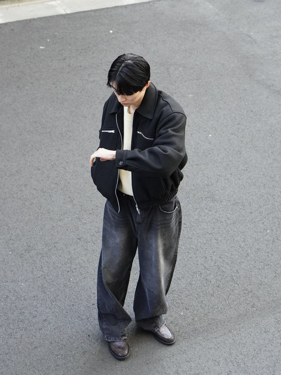 東京店WEB限定【Chikashitsu +】clear wool blouson (3color)