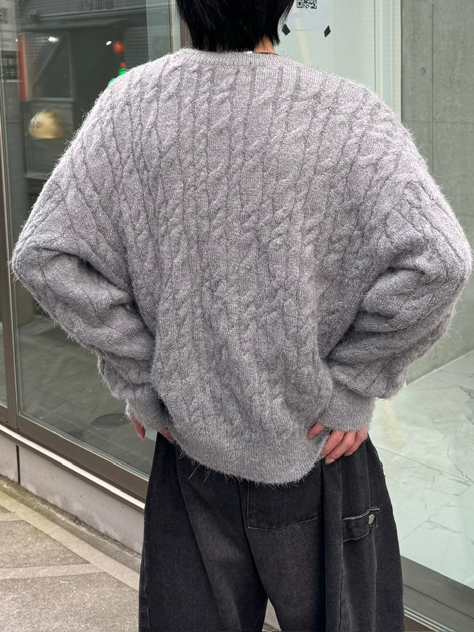 受注制【Chikashitsu +】angora like cable knit (3color)