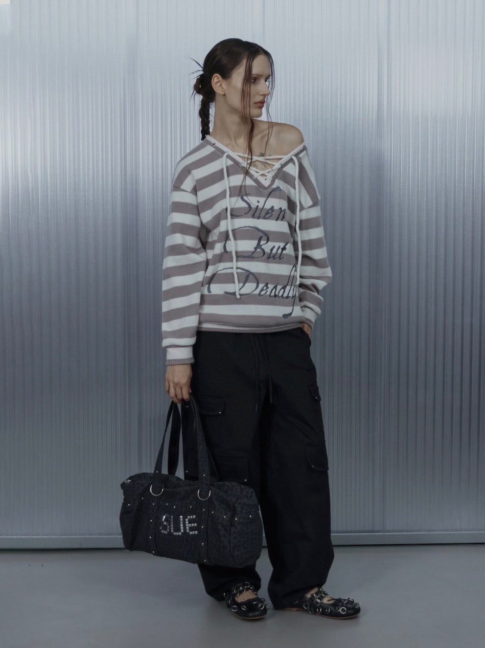 【SETUP-EXE】STRIPE V-NECK MTM / 【セットアップエグゼ】ストライプボーダーVネック長袖ニット