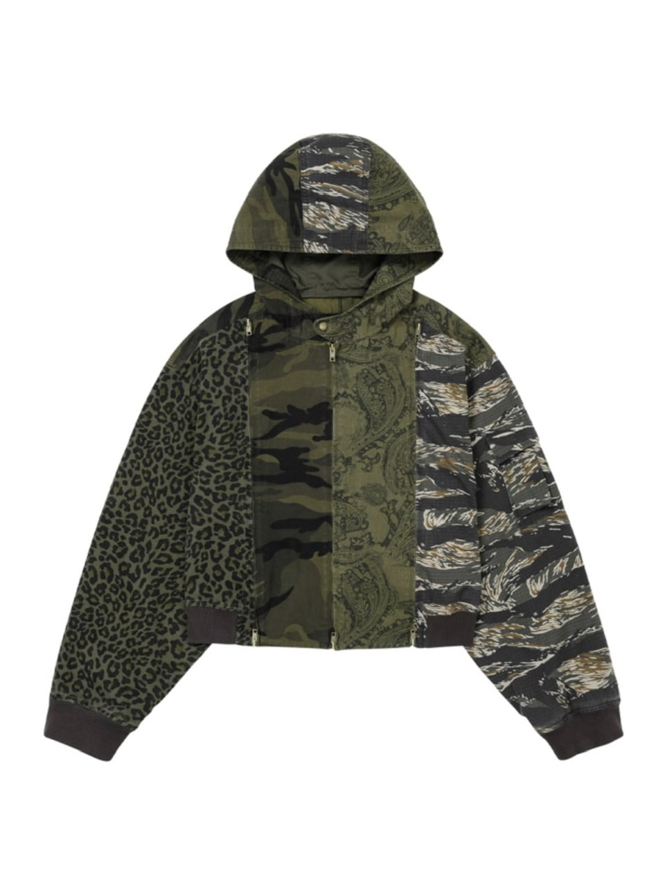 【AJOBYAJO】Camouflage Zip-Up Hooded Jacket