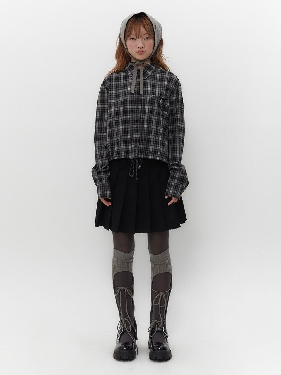 【TUOMIO】STRAPPY CHECK SHIRT