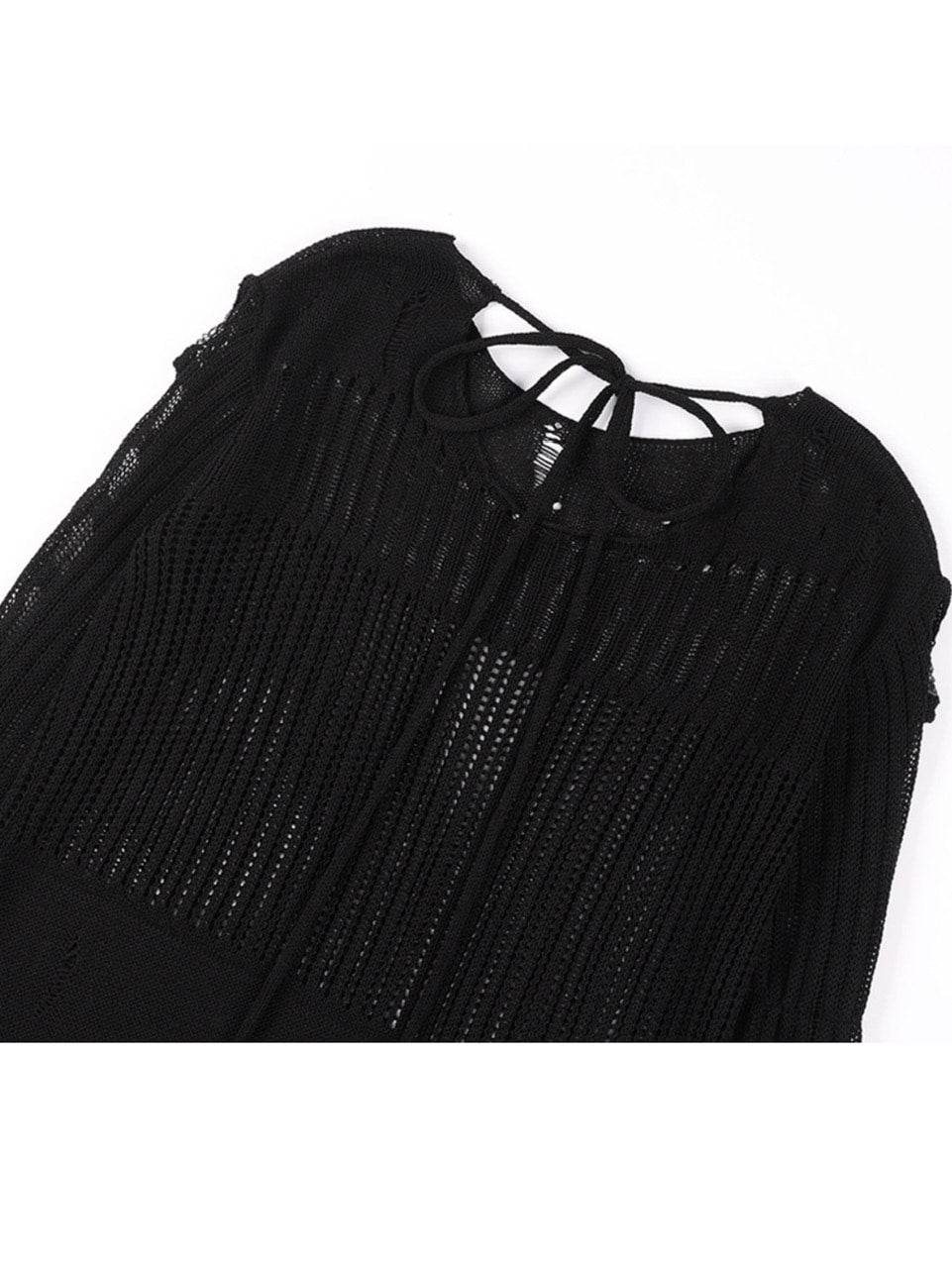 【FANCY CLUB】2-WAY DAMAGE KNIT LONG SLEEVE / 【ファンシークラブ】ダメージルーズニット