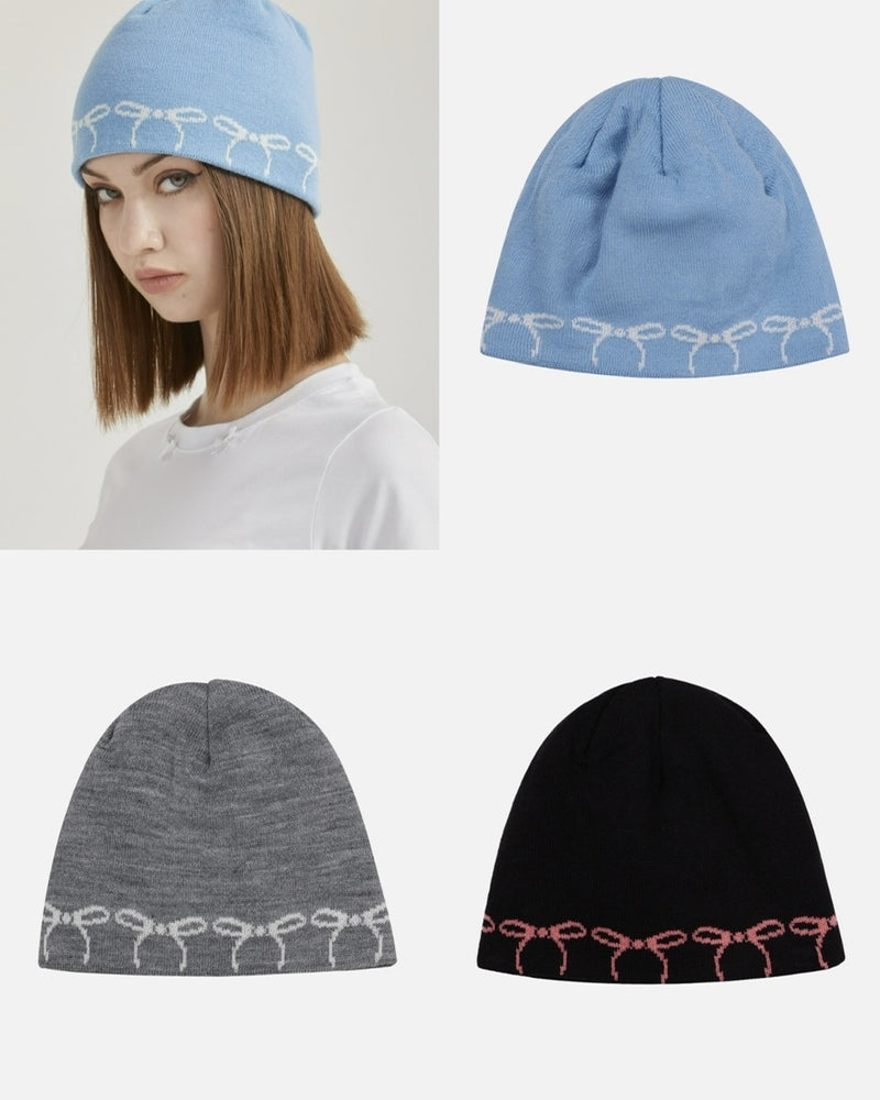 【GATELESS】RIBBON BEANIE