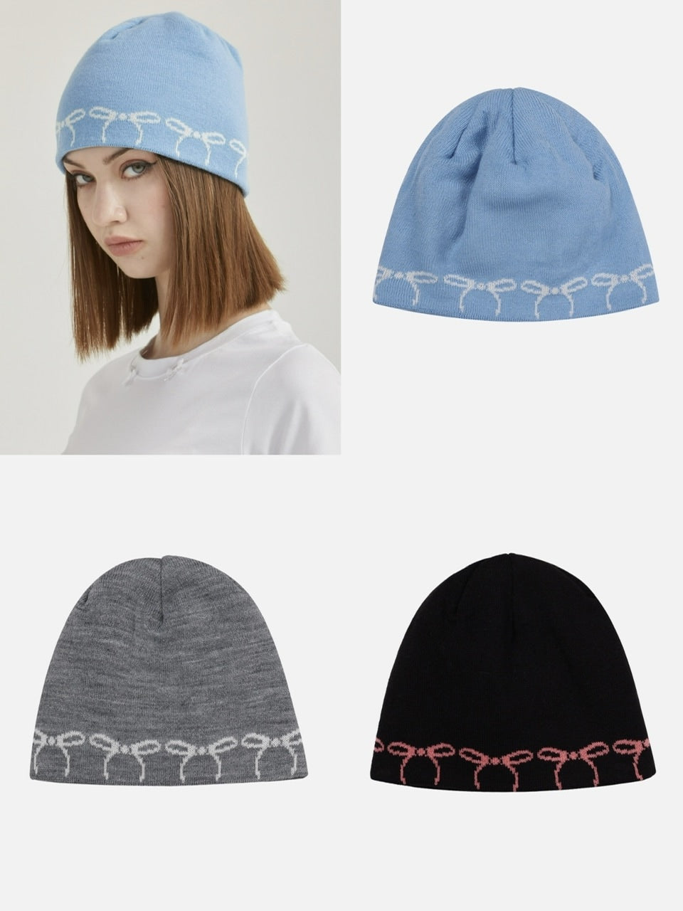 【GATELESS】RIBBON BEANIE