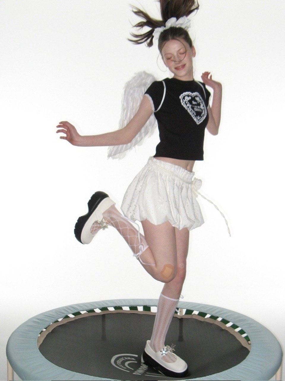 【CRANK】LACE HEART PRINTING TOP