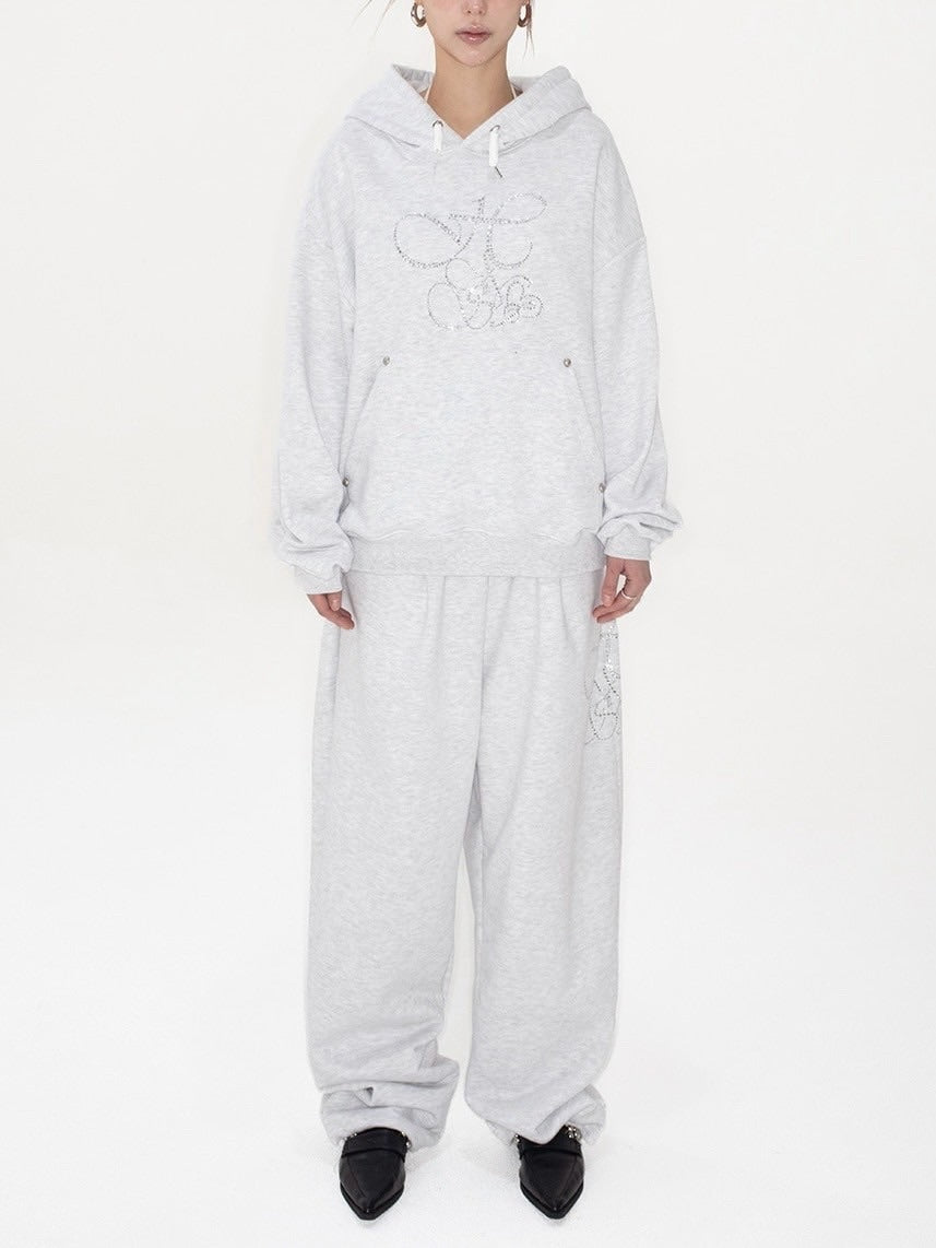 【HOLY NUMBER 7】HIPHOP OVER BALLOON FIT CUBIC LETTERING TRAINING PANTS