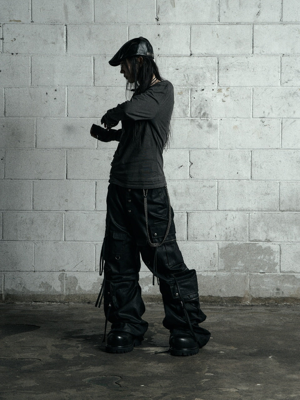 【Rosen Kreuz】CURVE FIT LONG CARGO PANTS