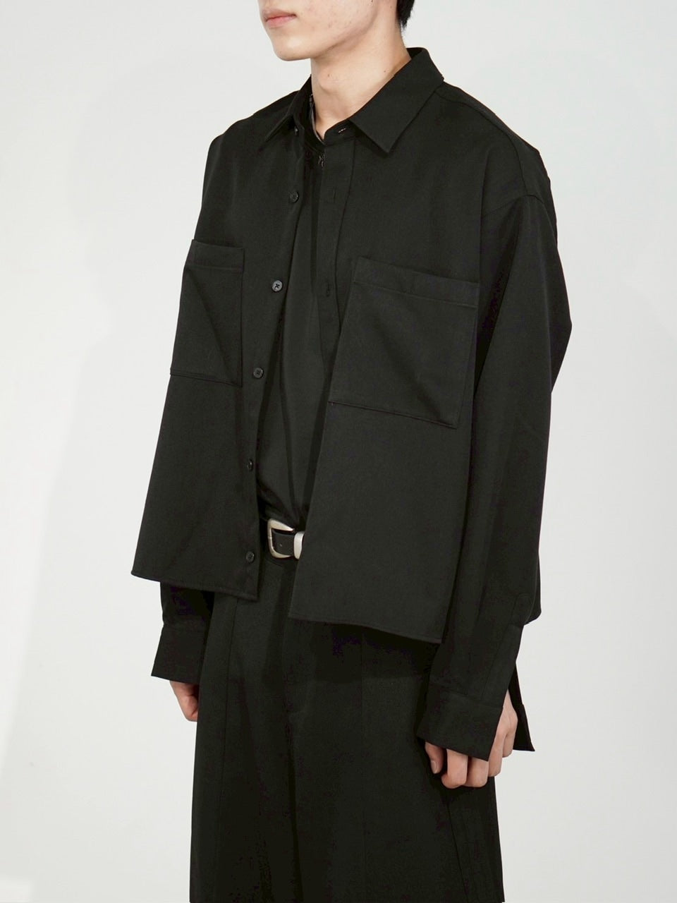 受注制【Chikashitsu +】cropped long sleeve shirt (3color)