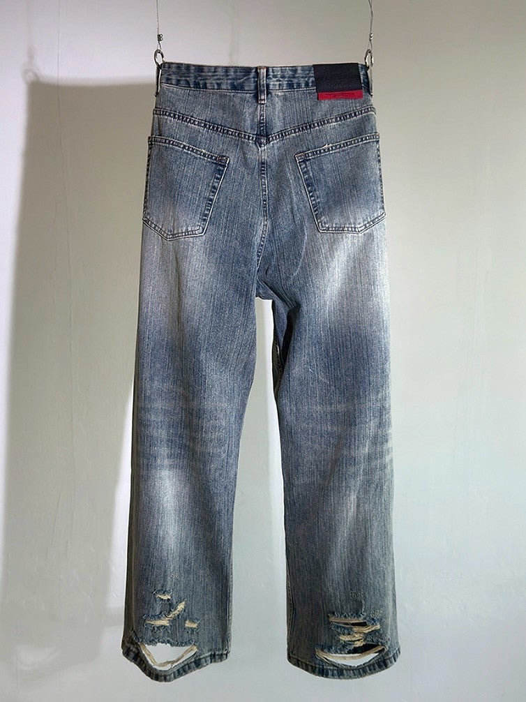 【Cord】Washed Under Cut Denim Pants