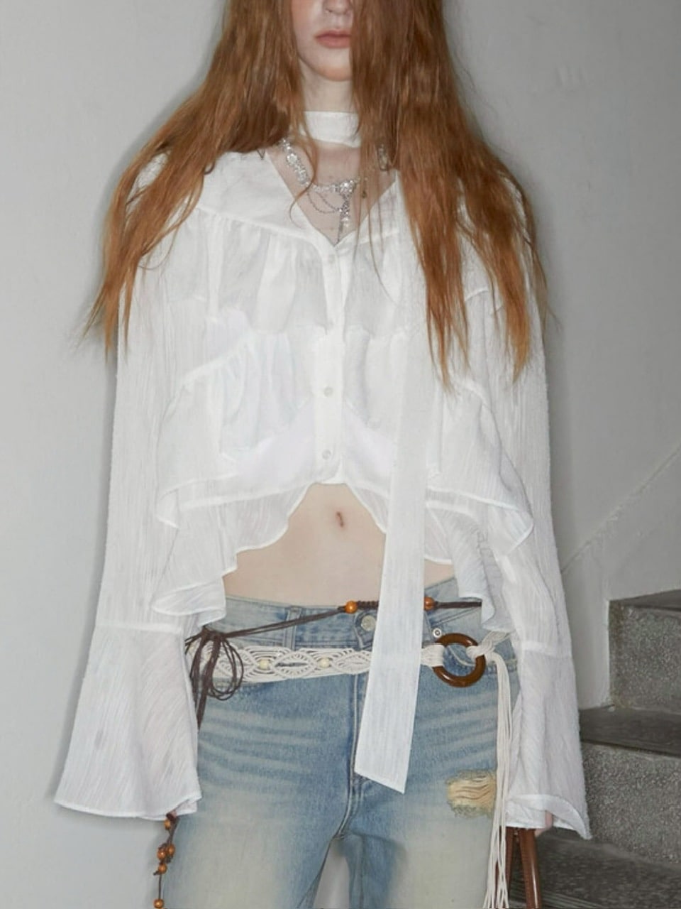 【NOT KNOWING】Bohem Chiffon Blouse