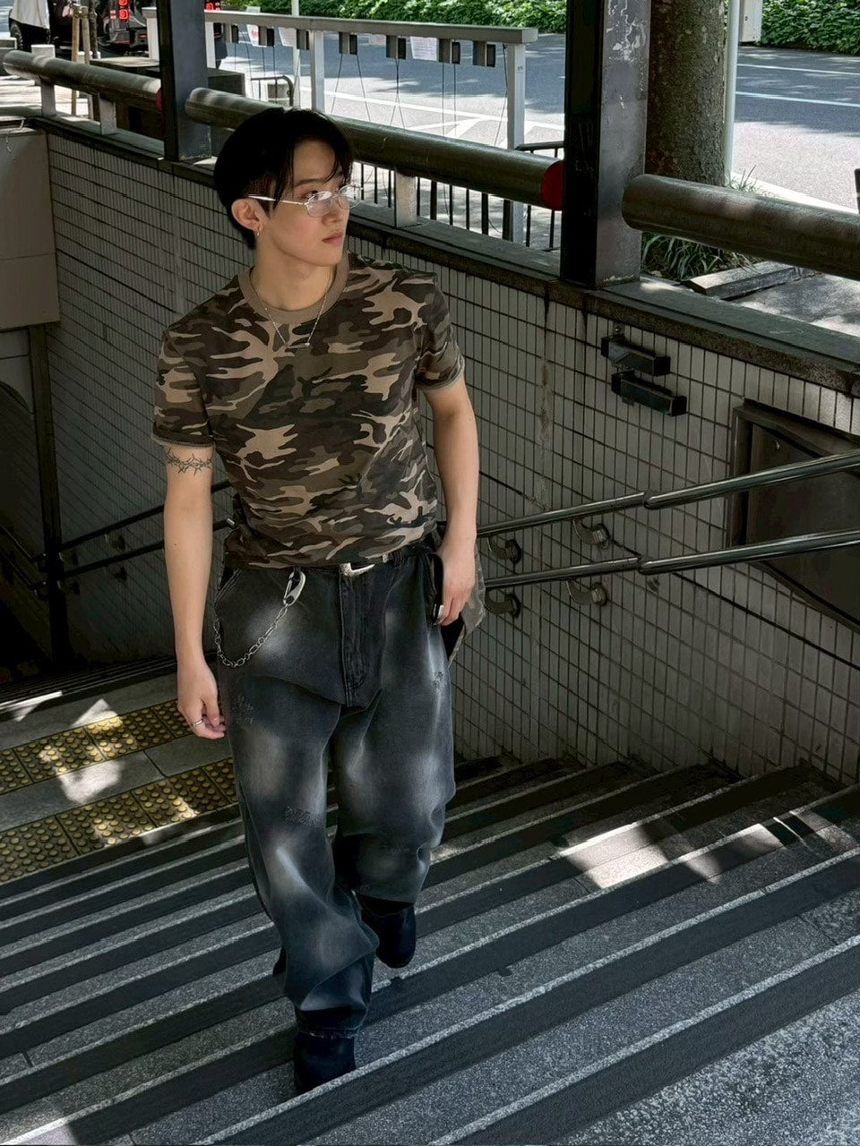 【Chikashitsu +】point wash balloon denim pants (2color) / 【チカシツプラス】ポイントウォッシングバルーンデニムパンツ