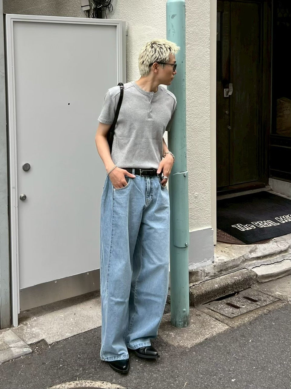 【Chikashitsu +】henry neck half sleeve tee (3color) / 【チカシツプラス】ヘンリーネック半袖Tシャツ