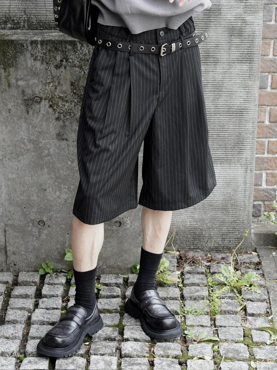 東京店WEB限定受注制【Chikashitsu +】stripe bermuda pants (2color