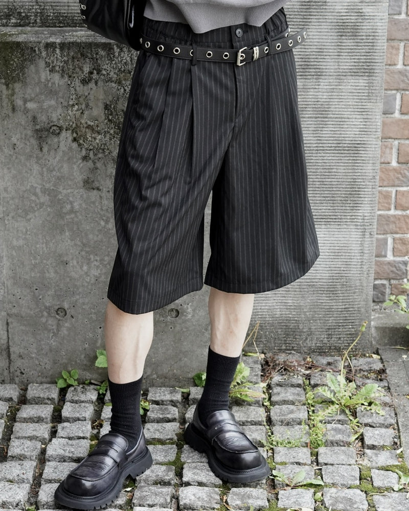 東京店WEB限定受注制【Chikashitsu +】stripe bermuda pants (2color)