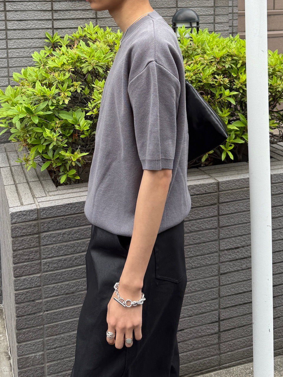 東京店WEB限定受注制【Chikashitsu +】crew neck cotton knit (3color)