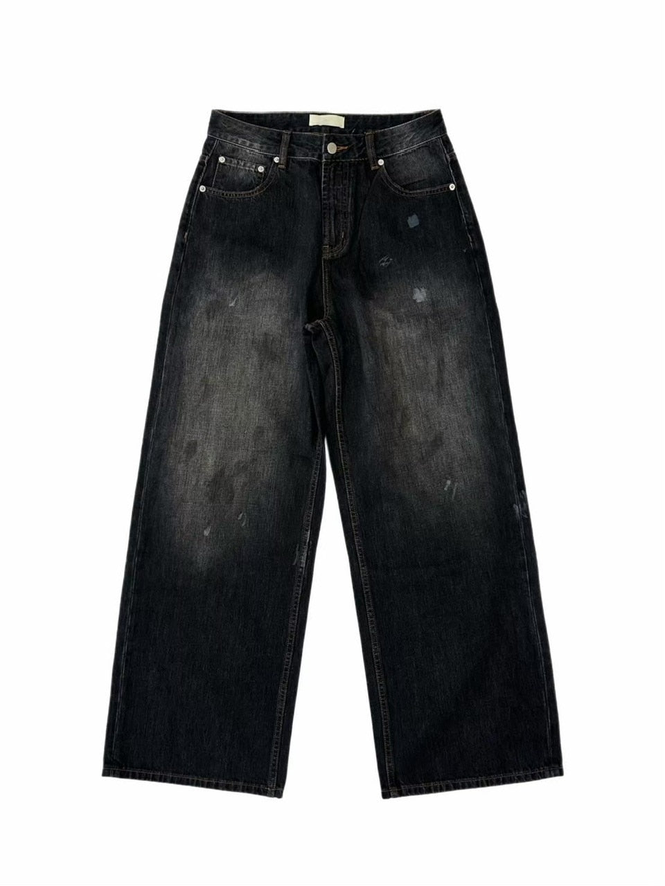 Chikashitsu +】dirty wash semi wide denim (2color