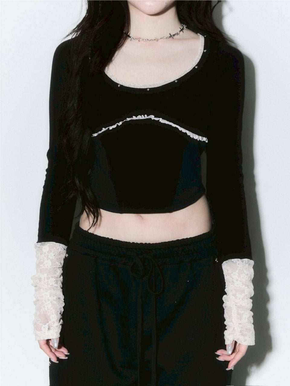 【CHERRYQUIRI】corset stud long sleeve
