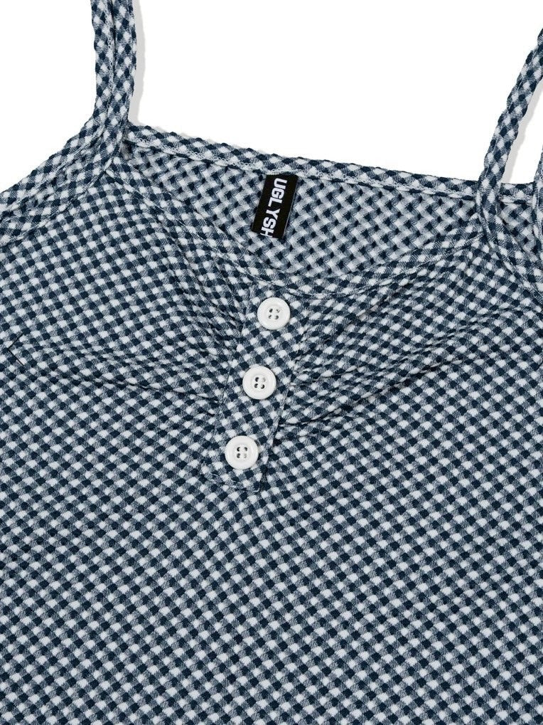 【Uglyshadow】CHECKERED LACE SLEEVELESS