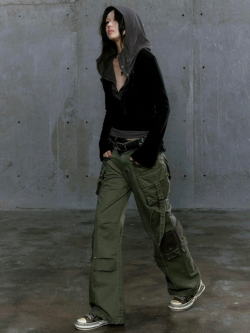 【Cest Nous】Two-in-One Hoodie / 【セヌー】レイヤードフード付き長袖トップス