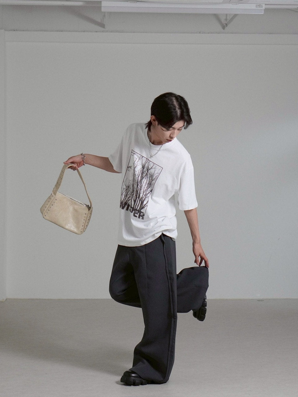 【Chikashitsu +】whisper tree t-shirt (3color) / 【チカシツプラス】ウィスパーツリープリント半袖Tシャツ
