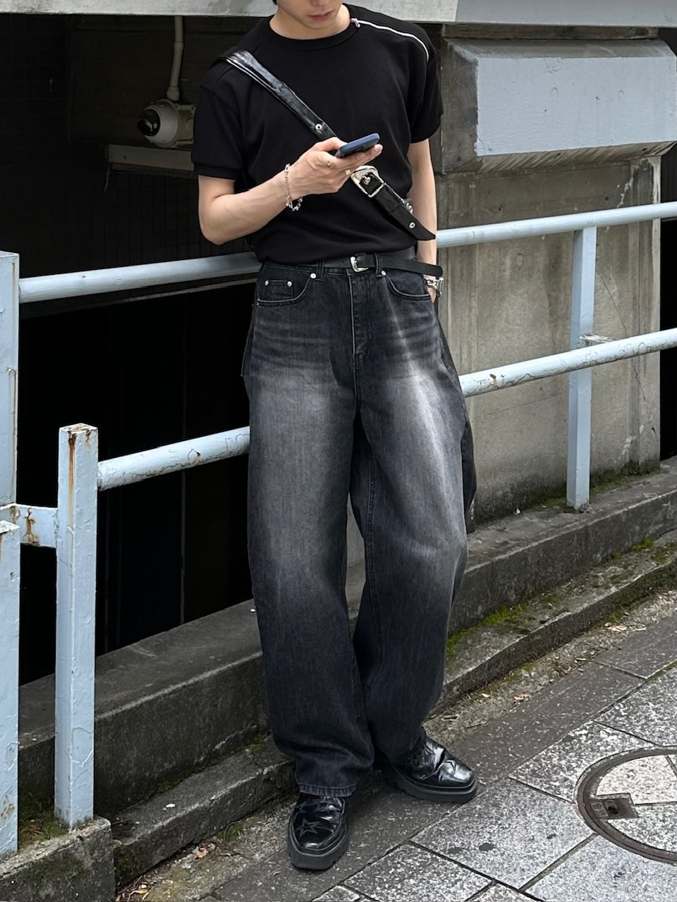 大阪店WEB限定受注制【Chikashitsu +】vintage wash semi wide denim pants 4 / 【チカシツプラス】ヴィンテージウォッシュセミワイドデニムパンツ