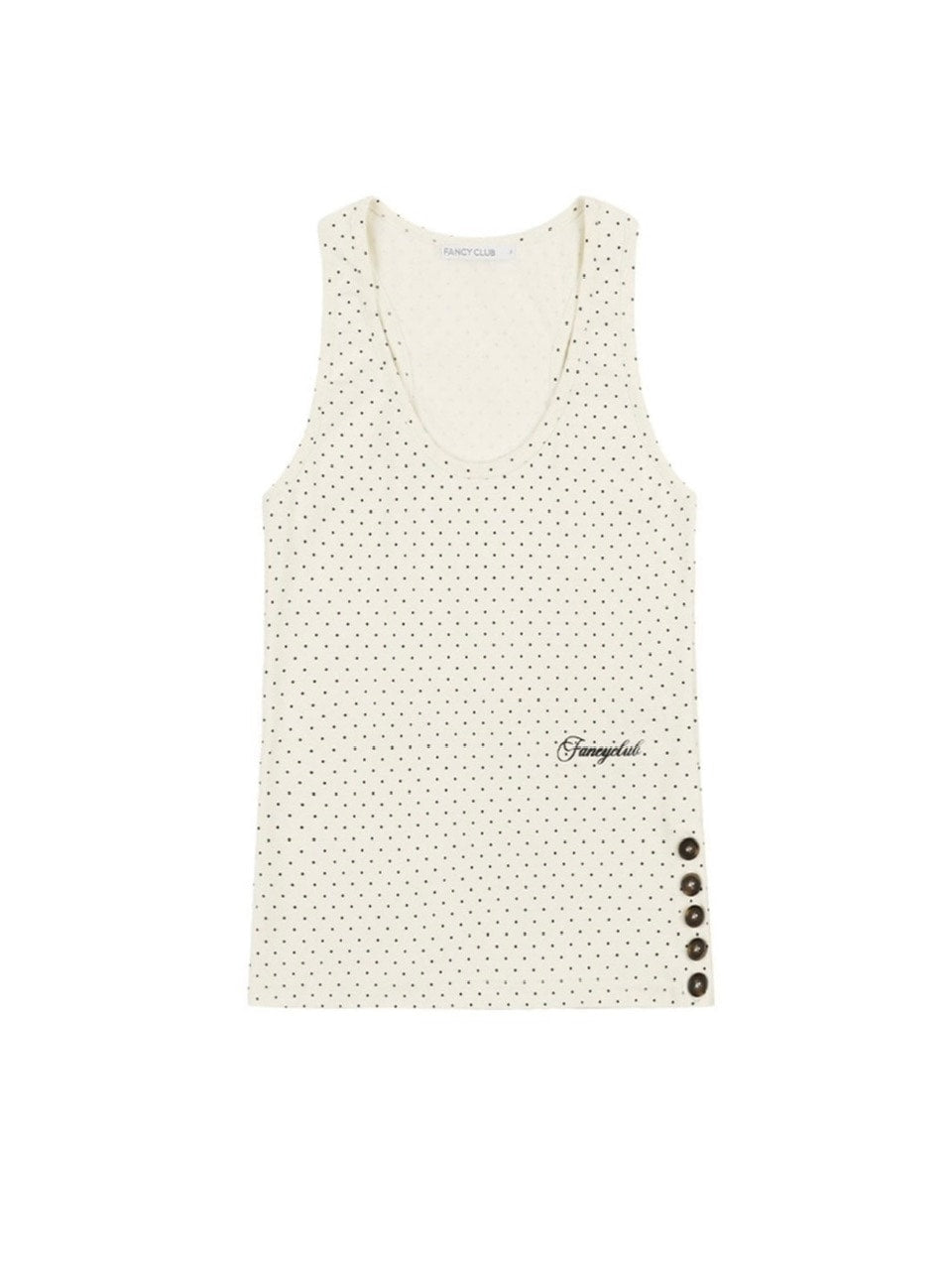【FANCY CLUB】 Dot Button Sleeveless / 【ファンシークラブ】ドットボタンタンクトップ