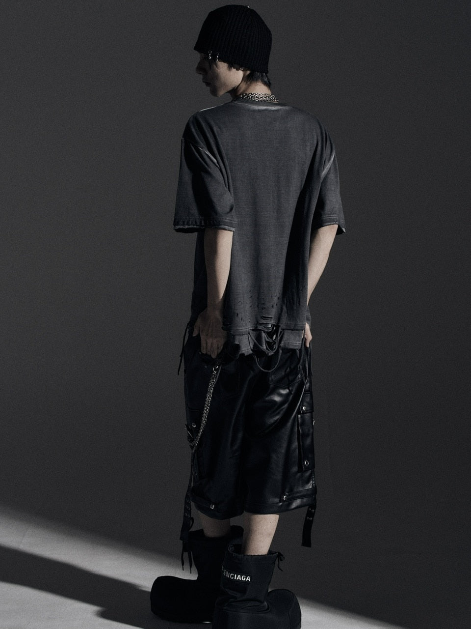 【Rosen Kreuz】BOXY FIT LAYERED DAMAGE TEE