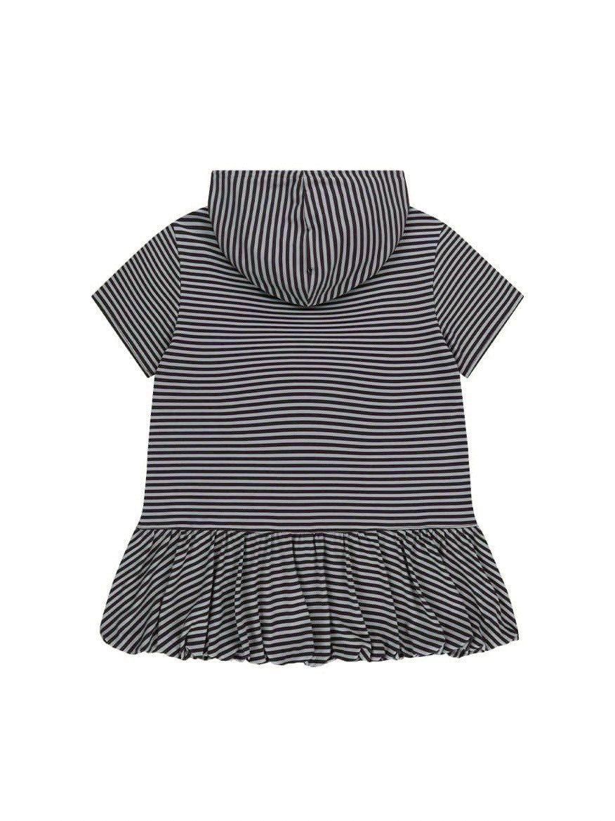 【TUOMIO】STRIPE BALLOON HOOD DRESS / 【トゥオミオ】ストライプバルーンフードワンピース