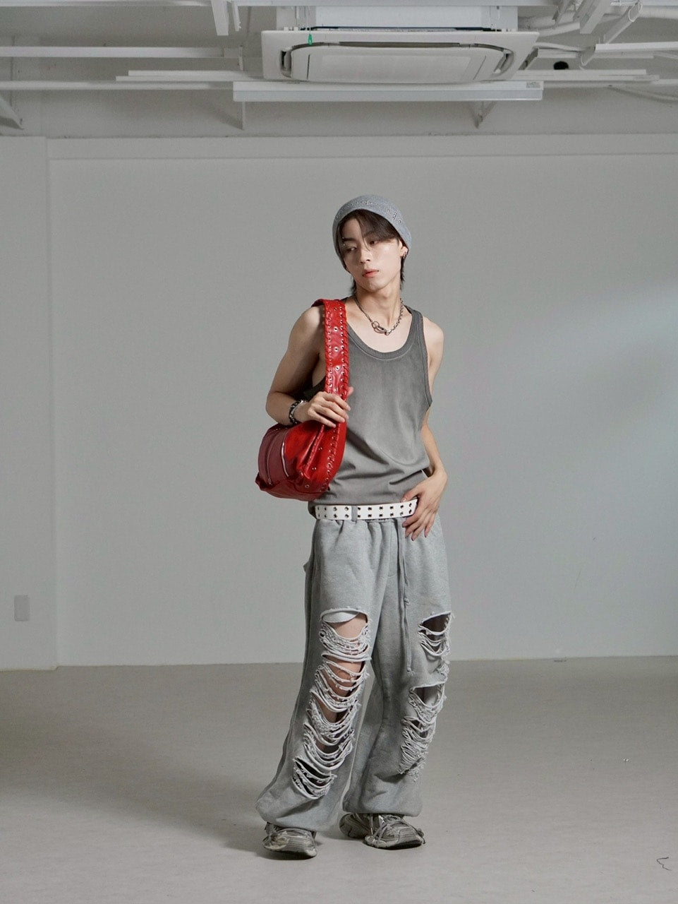 受注制【Chikashitsu +】dirty wash sleeveless / 【チカシツプラス】ダーティウォッシュタンクトップ (2color)