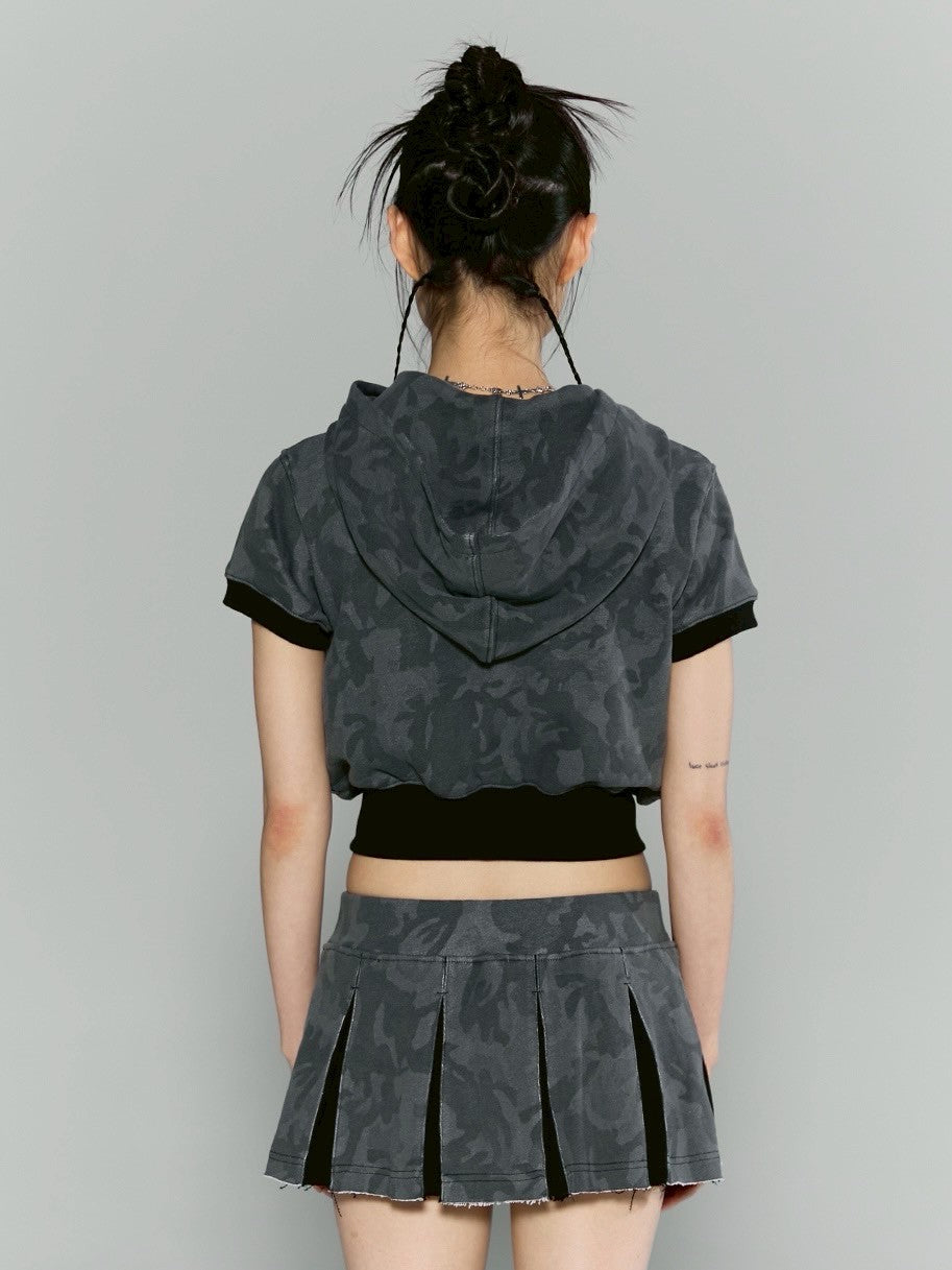 【CHERRYQUIRI】CQ lace stud hood zip-up