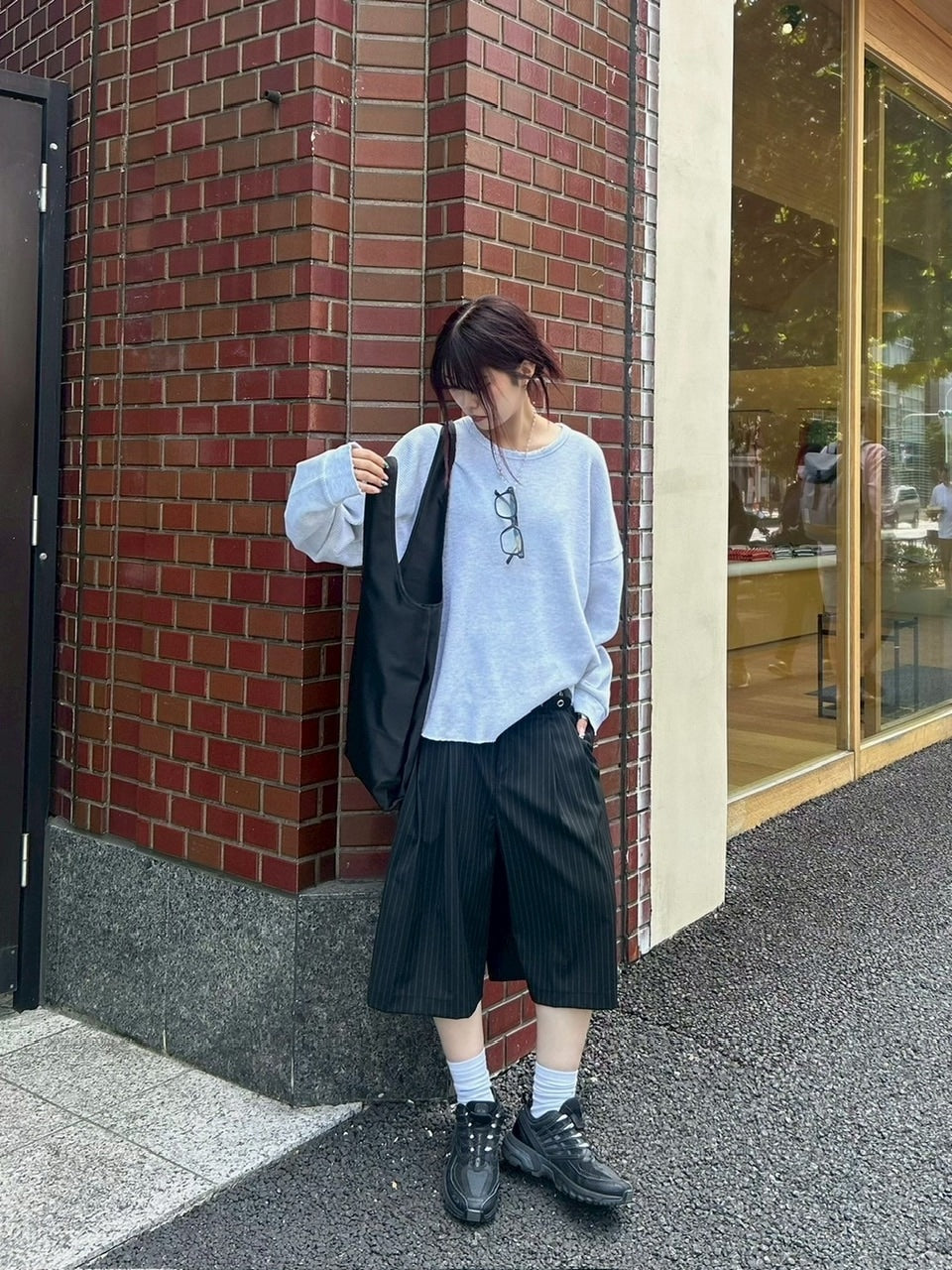 東京店WEB限定受注制【Chikashitsu +】damage waffle long sleeve tee / 【チカシツプラス】ダメージワッフル長袖Tシャツ (2color)