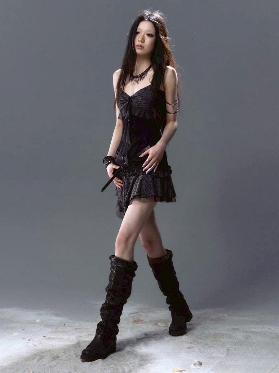 【Cest Nous】Belted Slip Dress / 【セヌー】ベルトフリルキャミワンピース