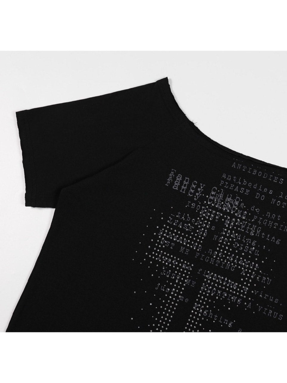 【FANCY CLUB】DIVINE CROSS ONE-SHOULDER TEE / 【ファンシークラブ】クロスワンショルダー半袖Tシャツ