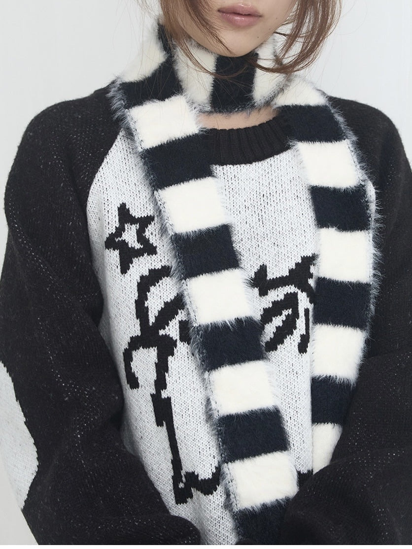 【FANCY X DUSTY】HUG STRIPE FUR MUFFLER / 【ファンシー X ダスティ】ハグストライプファーマフラー