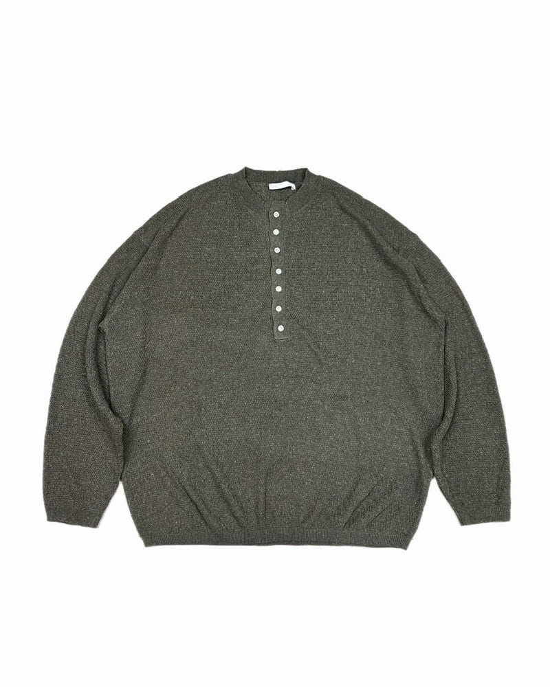 【Chikashitsu +】light touch henry neck knit / 【チカシツプラス】ライトタッチへンリーネックニット (3color)
