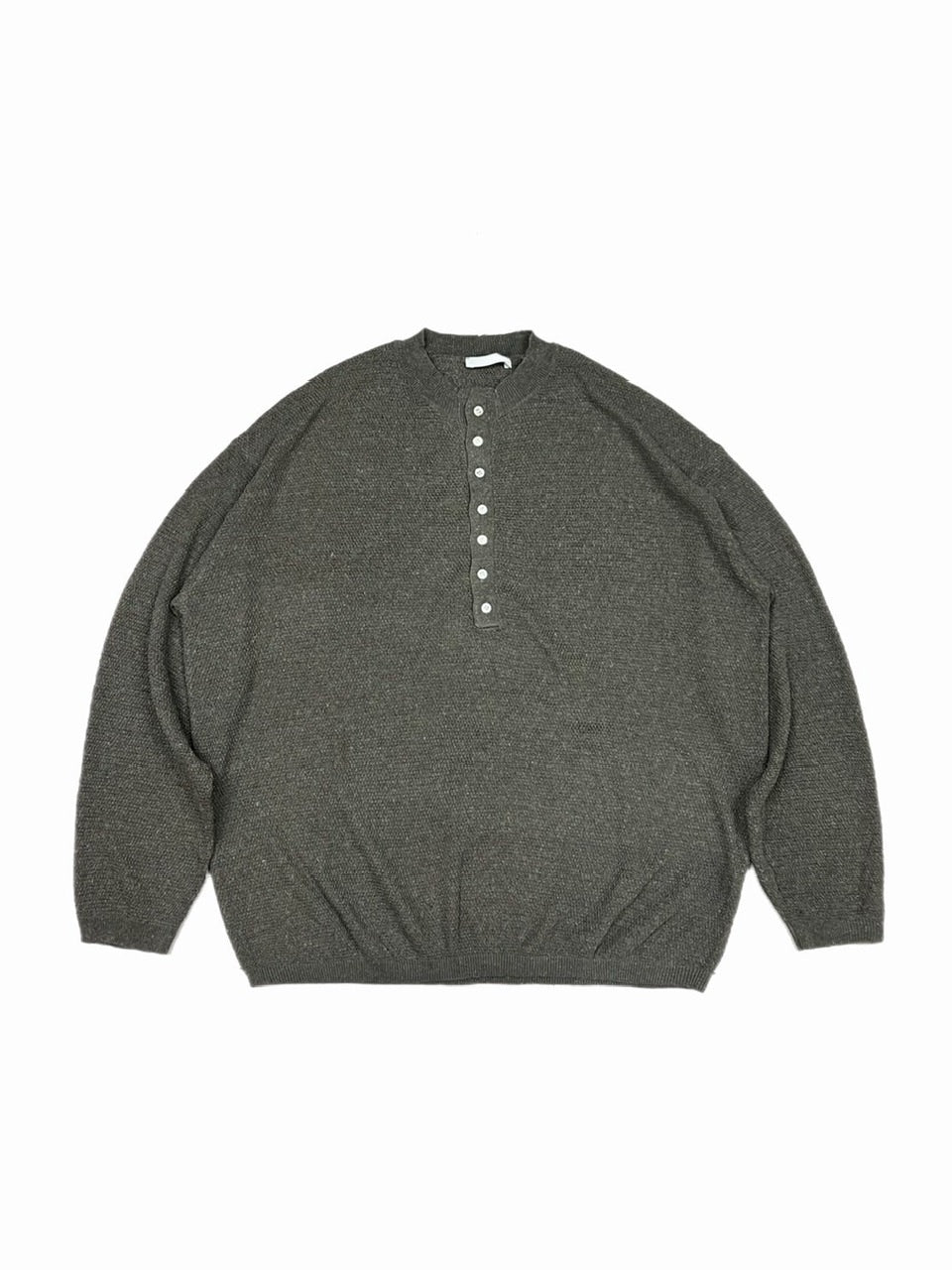 【Chikashitsu +】light touch henry neck knit / 【チカシツプラス】ライトタッチへンリーネックニット (3color)