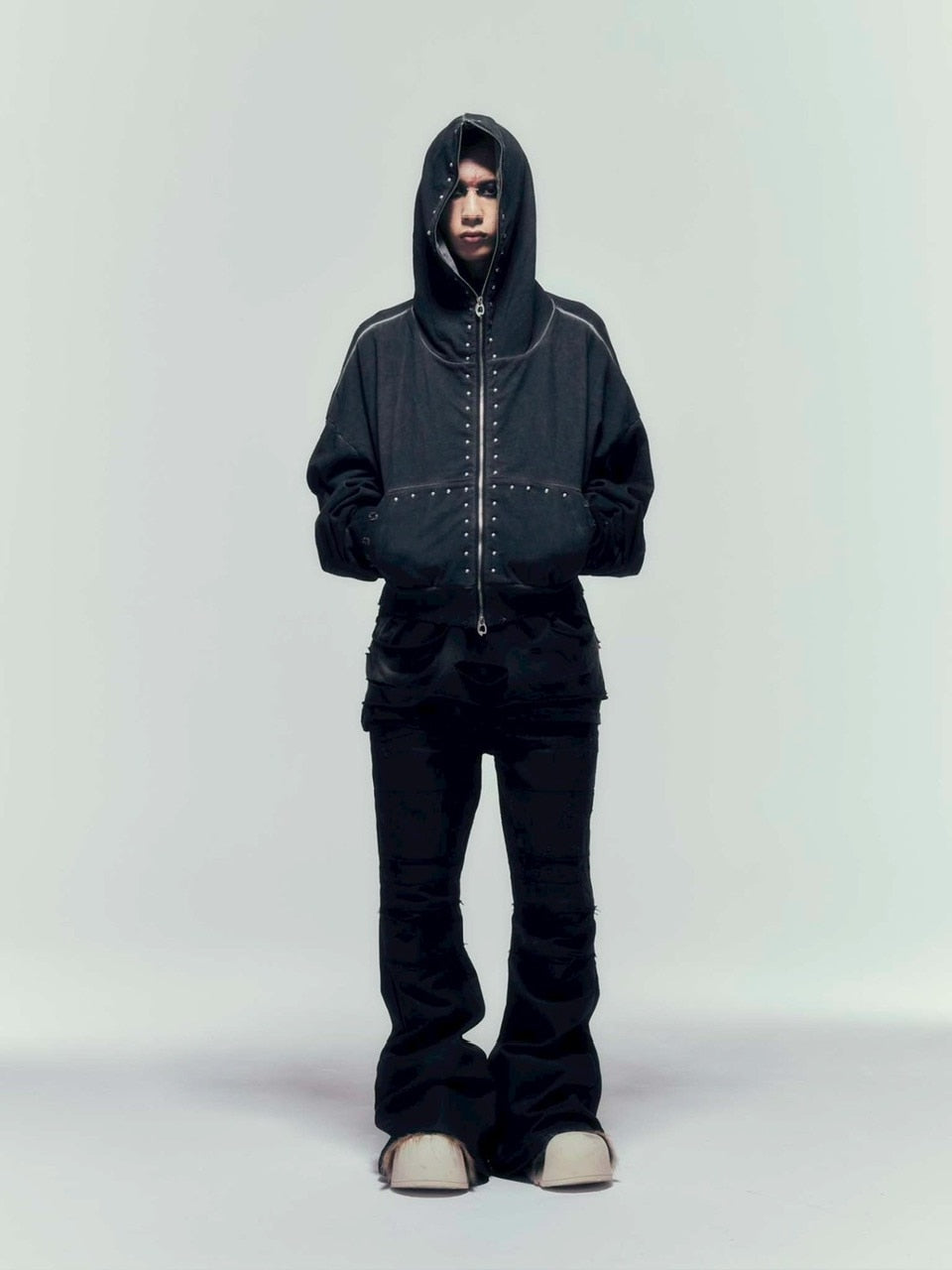 【DIG YOUR OWN GRAVE】FULLZIP STUDDED HOODIE /【ディグユアオウングレイブ】スタッズフルジップアップパーカー