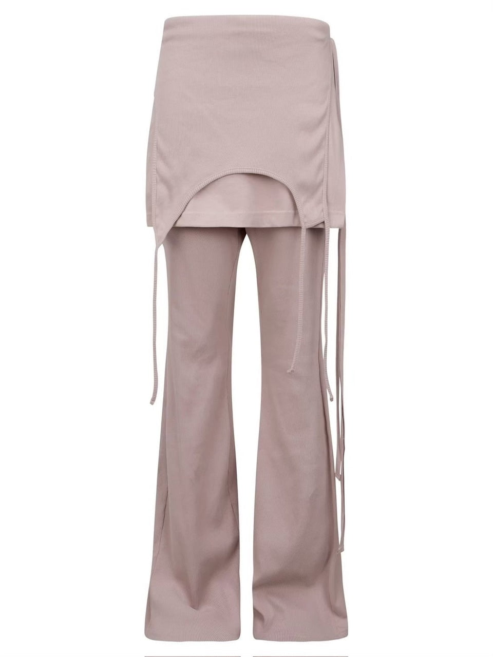 【NACHE】MIXED LAYERED SKIRT PANTS