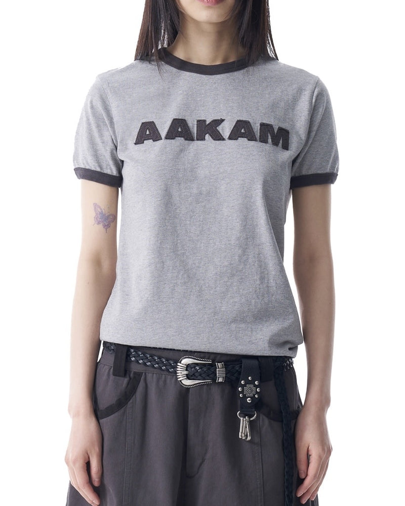 【AAKAM】Logo Patch Ringer Top