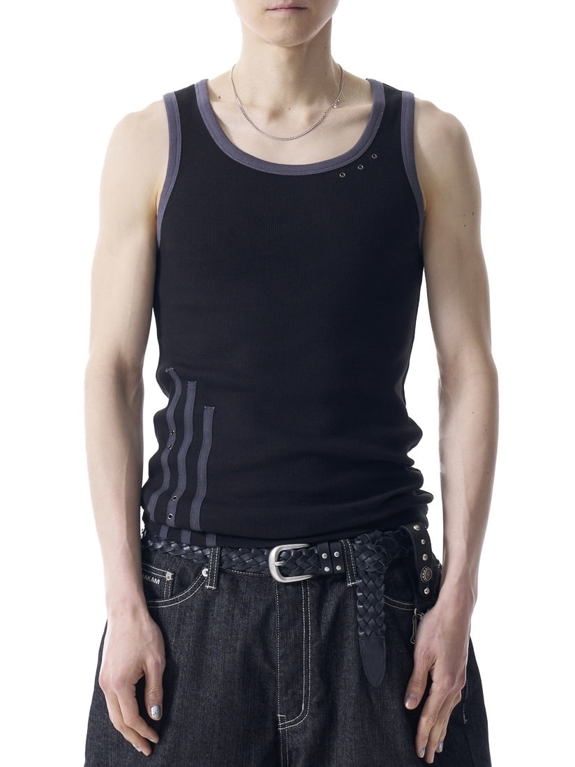 【AAKAM】3-Lined Eyelet Sleeveless