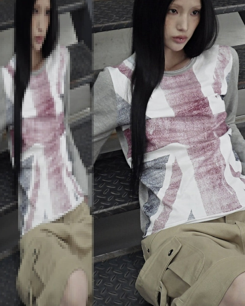 【FANCY CLUB】UNION JACK LONG SLEEVE / 【ファンシークラブ】ユニオンジャック長袖Ｔシャツ