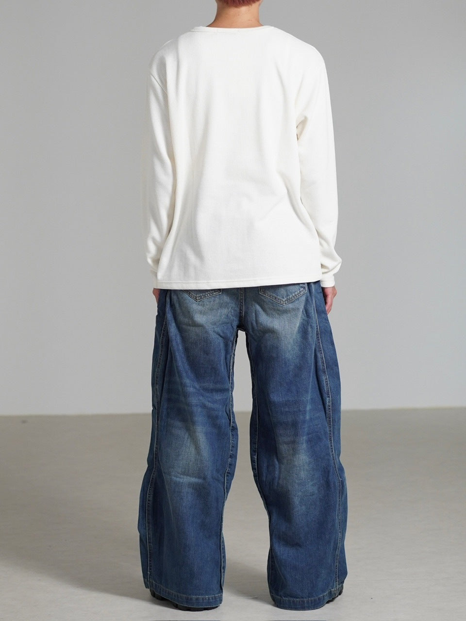 受注制【Chikashitsu +】double button henry neck long sleeve tee / 【チカシツプラス】ダブルボタンヘンリーネック長袖Tシャツ (4color)