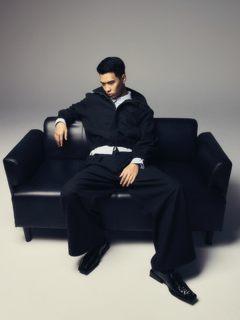 【CS】two tuck wool wide trousers