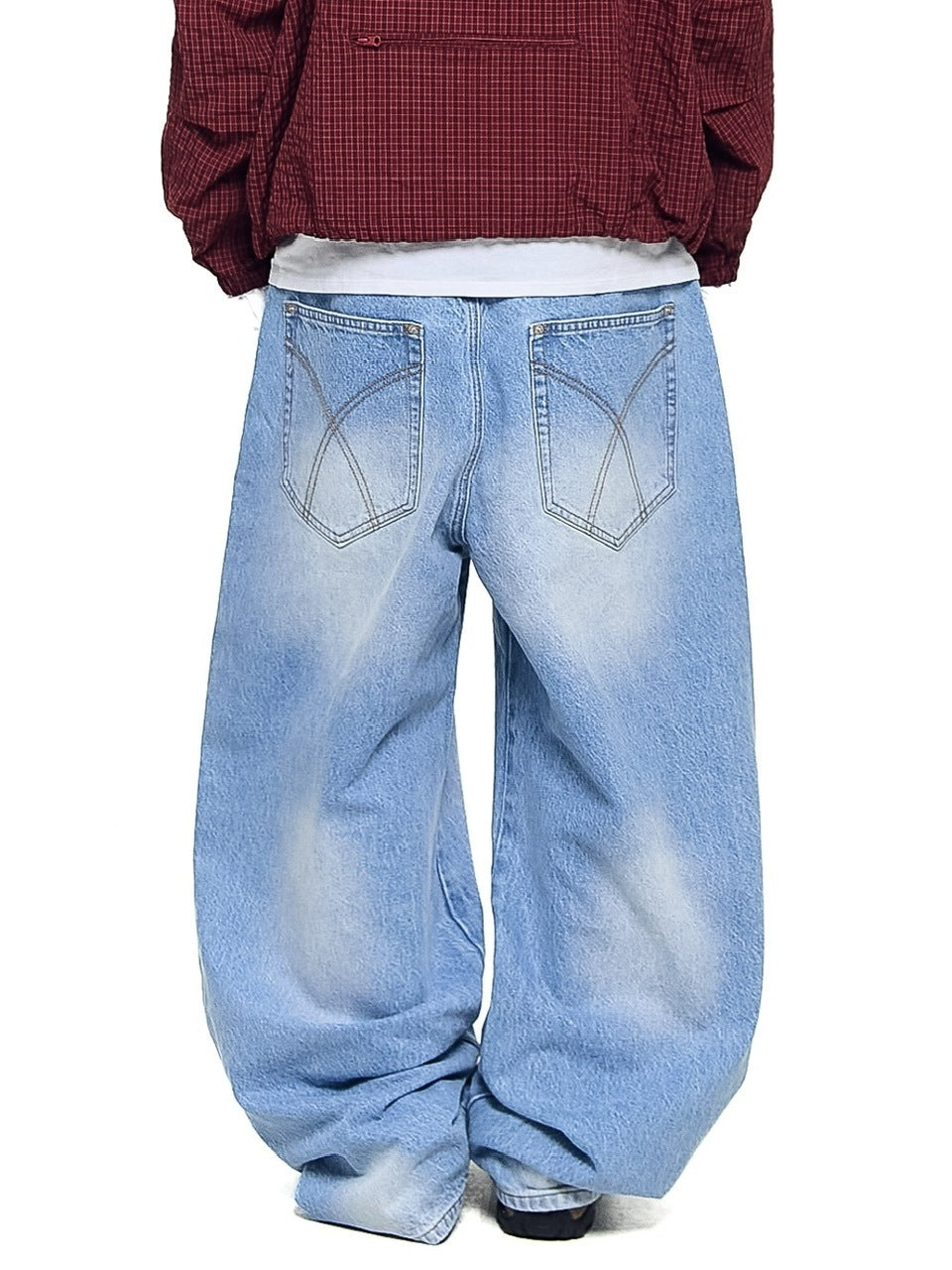 【AAKAM】Side Rhinestone Denim Pants