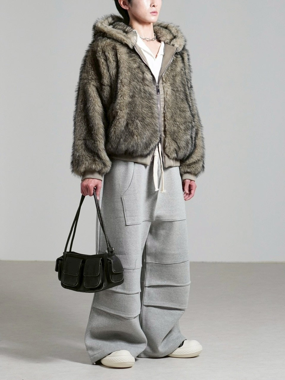 受注制【Chikashitsu +】oversized hooded fur blouson / 【チカシツプラス】オーバーサイズフーデッドファーブルゾン (4color)