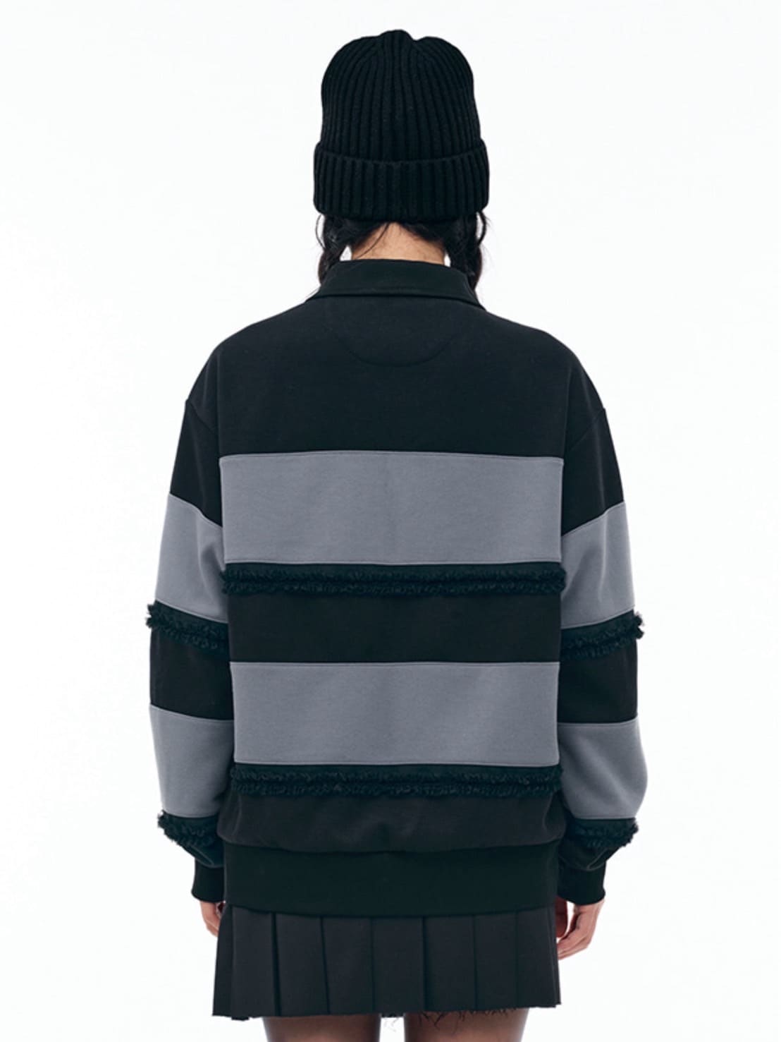 【TUOMIO】RUFFLE POLO TOP / 【トゥオミオ】ラッフル長袖ポロシャツ